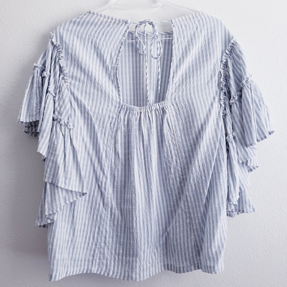 Anthropologie Pilcro Sybil Ruffle Teir Sleeve Blouse - Picture 5 of 8